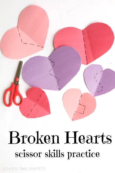 Preschool Valentine's Day Fine Motor Scissor Skills Activity