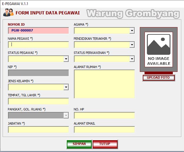 Download Aplikasi Data Pegawai Menggunakan Excel