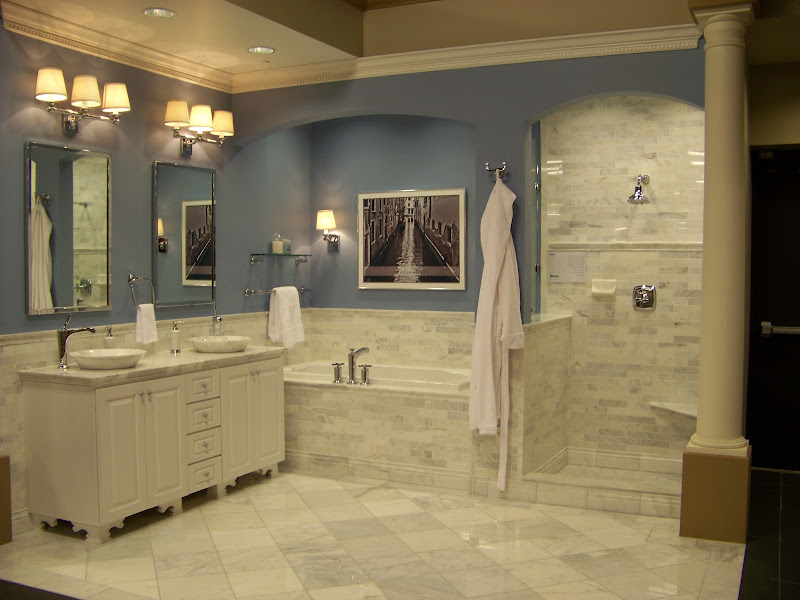 Carrara marble makes this bathroom timeless. title=