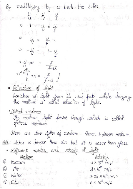 CBSE Class 10 Science Chapter 10 Light: Reflection and Refraction Notes