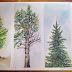 3 How to draw Watercolor trees step by step tutorial, come to see my web online class