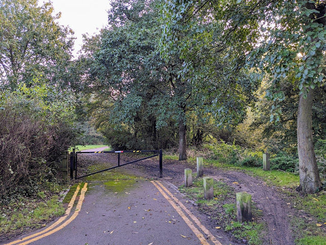 The gate at the end of the car park road