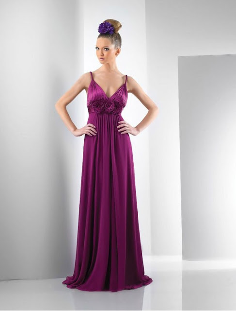 Charmeuse V-Neckline A-Line Bridesmaid Dress with Flower Embellished Waist