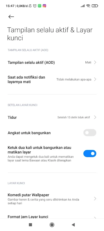 Mengaktifkan fitur AOD Redmi Note 10