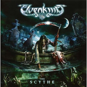 Metal album cover woman with scythe