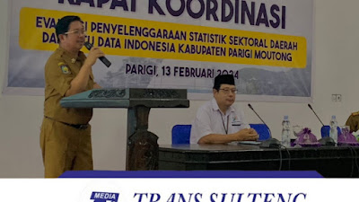 Rapat Koordinasi Evaluasi Penyelenggaraan Statistik Sektoral Daerah Dan Satu Data Indonesia Kabupaten Parigi Moutong.