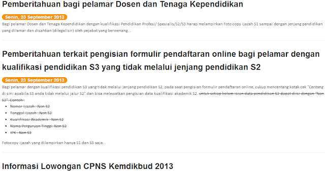 Pengumuman Hasil TKD CPNS Kemendikbud 16 Desember 2013