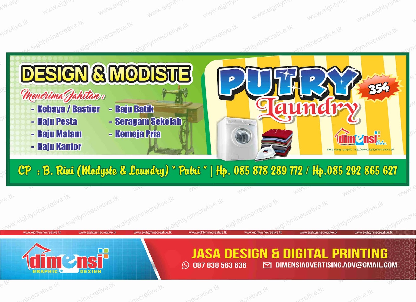 Download Contoh Desain  Spanduk  Laundry  Vector CDR  