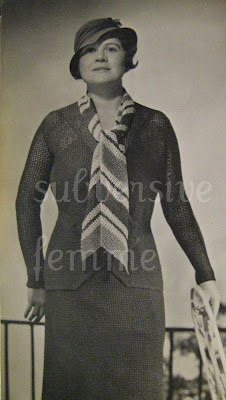 1930's Knitting pattern women's 'Cabra' Plus Size Suit