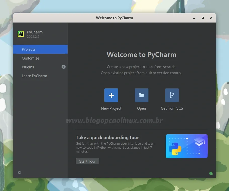PyCharm Community executando no Fedora 37 Workstation