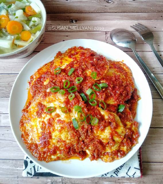 Balado telor ceplok  by Susan Mellyani Resep Masakan Tahu