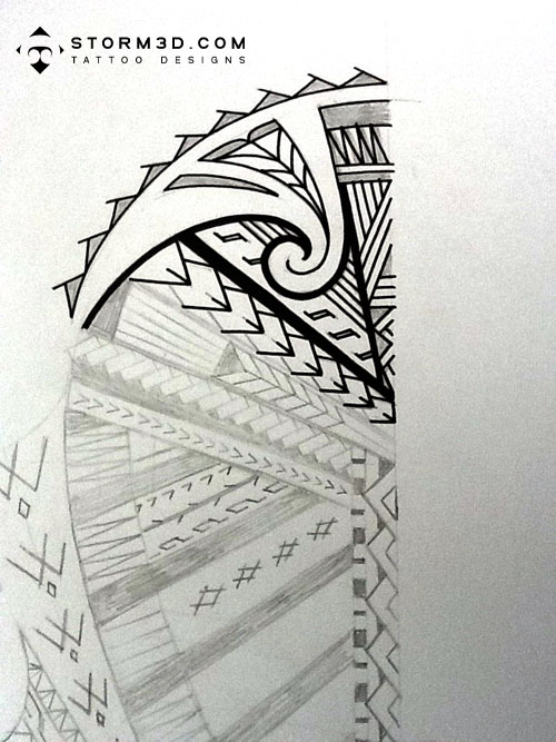 Samoan inspired shoulder tattoo design
