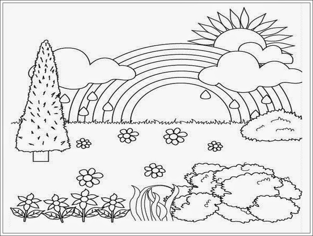 Pemandangan alam coloring pages