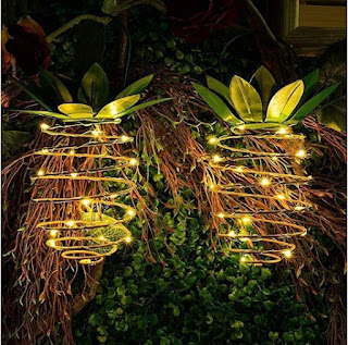 Solar Lanterns Outdoor Hanging Solar Light with 30 LEDs,Outdoor Decor UPGRADED Garden Lights Copper Wire Pineapple Solar Lights,Decoration Lighting For Patio,Deck,Yard,Garden,Path,Driveway (2 Pack)
