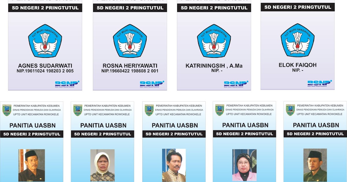 SD NEGERI 2 PRINGTUTUL: Contoh ID Card Panitia dan 