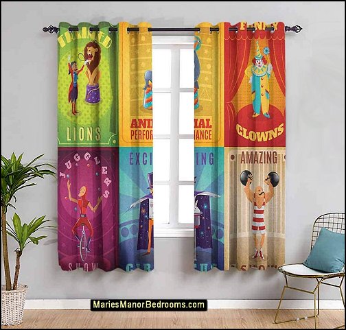 circus room decor Circus Thermal Insulated Room Darkening Curtains, Curtains