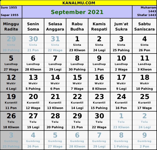 Kalender Tahun 2021 Indonesia Lengkap Jawa Hijriyah Template Format Cdr Siap Edit Kanalmu kalender tahun 2021 bulan 9