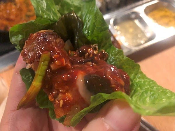 Korean lettus wraps with oyster