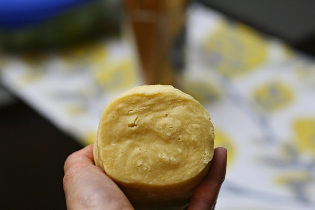 Side view of the roll of pasta dough