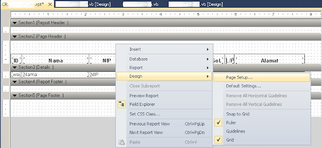 Cara Mengubah Halaman Crystal Report Menjadi Lanscape di Visual Studio 2010