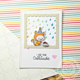 Sunny Studio Stamps: Rain Showers Francy Frames Purrfect Birthday Card by Franci Vignoli