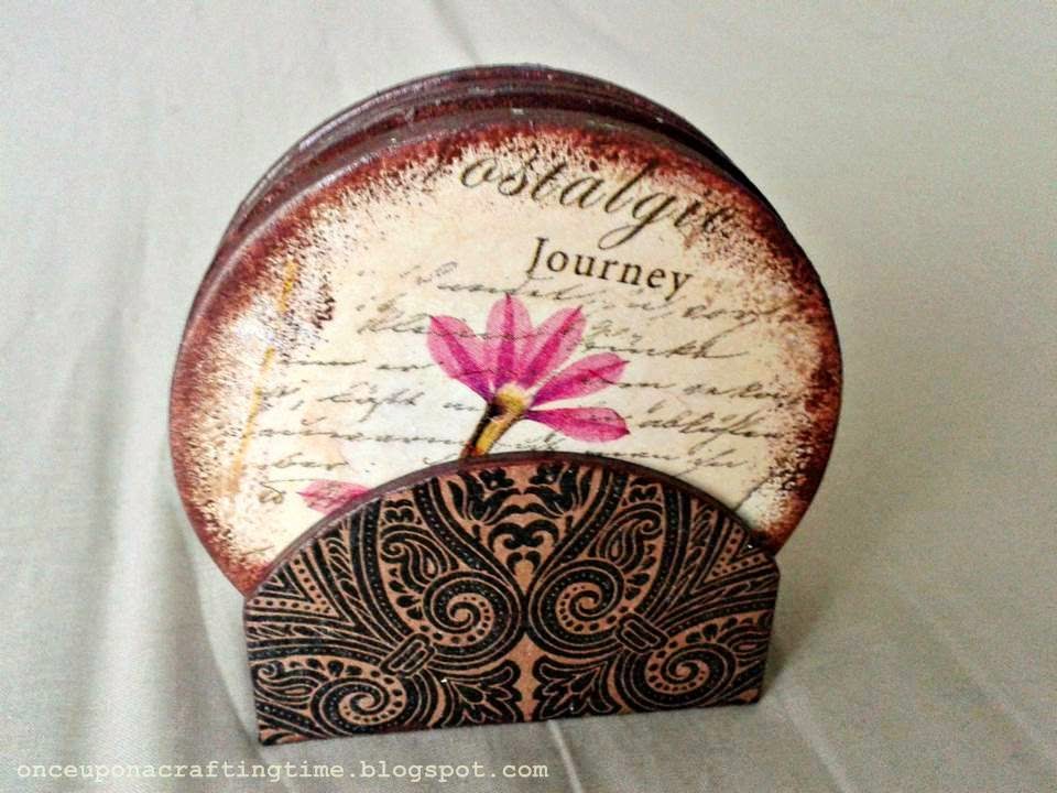 coasters napkin decoupage Upon Anna's  Once Crafting Craft Blog Creative a Time