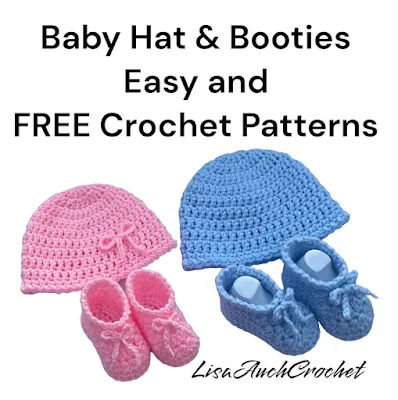 Baby hat and booties crochet patterns free