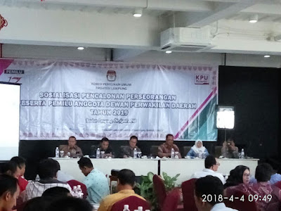 KPU Lampung Buka Penyerahan Pendaftaran Dukungan DPD RI April Ini