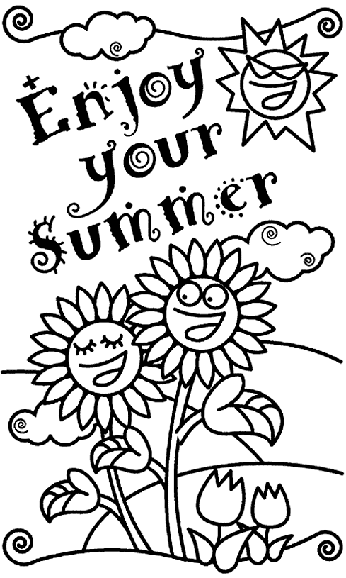 Beach Umbrella Coloring Page