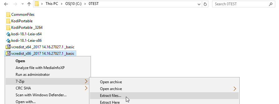 Extract VC++ binaries...