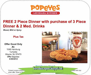 Free Printable Popeyes Chicken Coupons