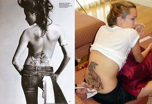 Angelina Jolie Tattoo On Back