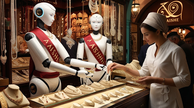 Humanoid robots as jewelry consultants