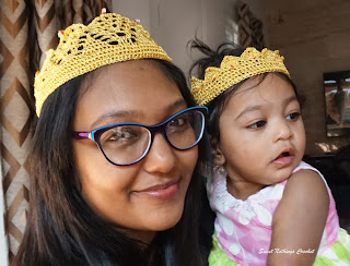 crochet crown for mum and daughter, crochet crown pattern, crochet headwear pattern,