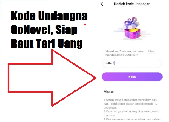 Cara Memasukan Kode Undangan Go Novel dan Tarik Saldo Dana