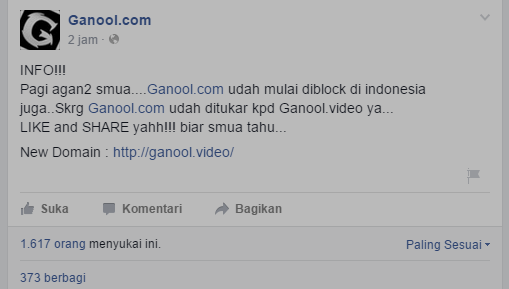 Setelah Di Blokir Kominfo #Ganool Kini Pindah Domain Baru ini dia Domainnya