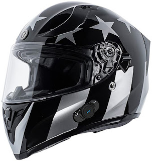 TORC T15B Bluetooth Integrated Full Face Motorcycle Helmet With Graphic (Gloss Black Captain Shadow,X-Large)