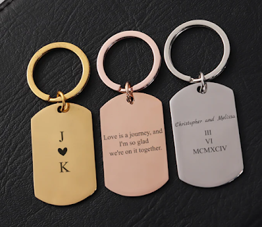 engraved dog tag keychain