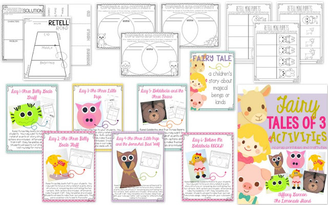 This Fairy Tales of Three pack is the perfect ELA unit to teach fairy tales and retell of events.  It’s full of fairy tale crafts, fairy tales activities, and has a focus on story structure and story retell.  Great for kindergarten through second grade.  fairy tales kindergarten | art | education 