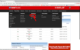 Mutual fund purchase screen