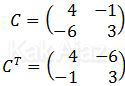 cara menentukan transpos matriks