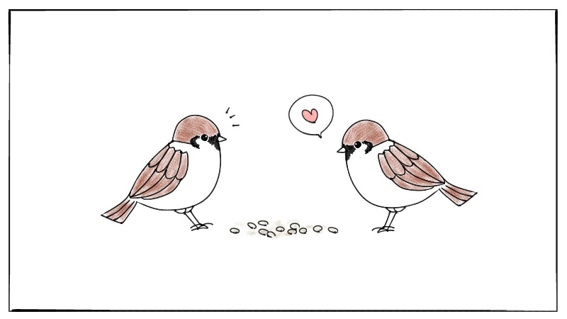 鳥のスズメ 雀 のイラストの簡単な描き方 遠北ほのかのイラストサイト