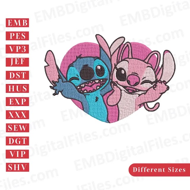Lilo and Stitch Embroidery Files, PES, DST 