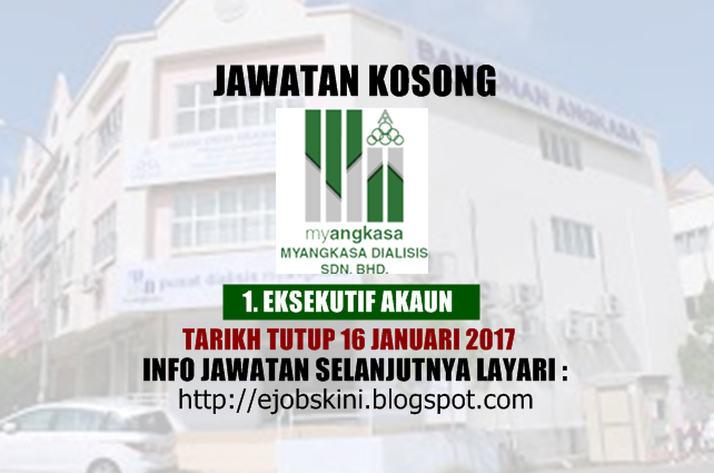 Jawatan Kosong Myangkasa Dialisis Sdn Bhd - 16 Januari 2017