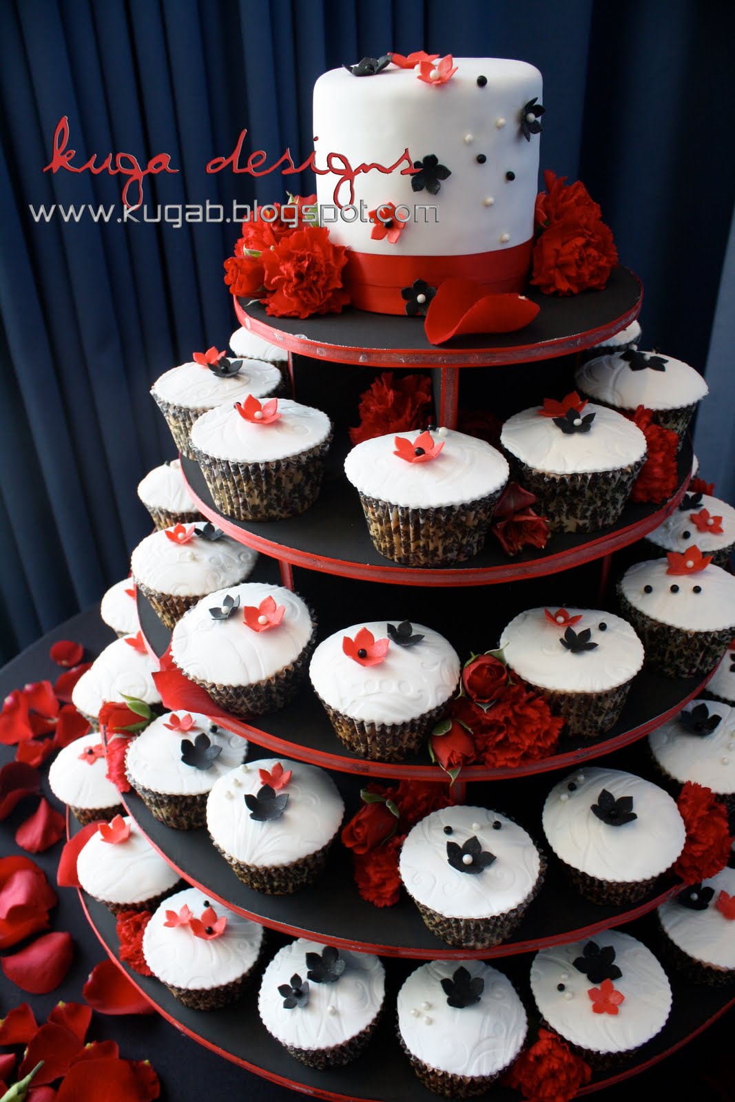 red black and white wedding