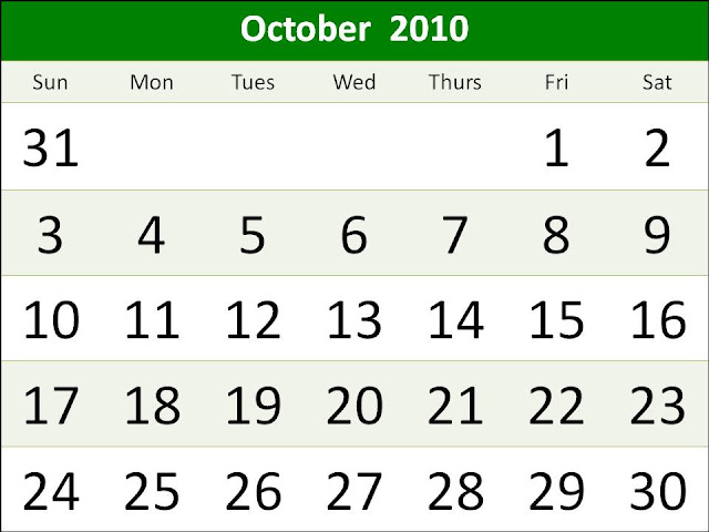 2011 calendar template with holidays. october 2011 calendar with