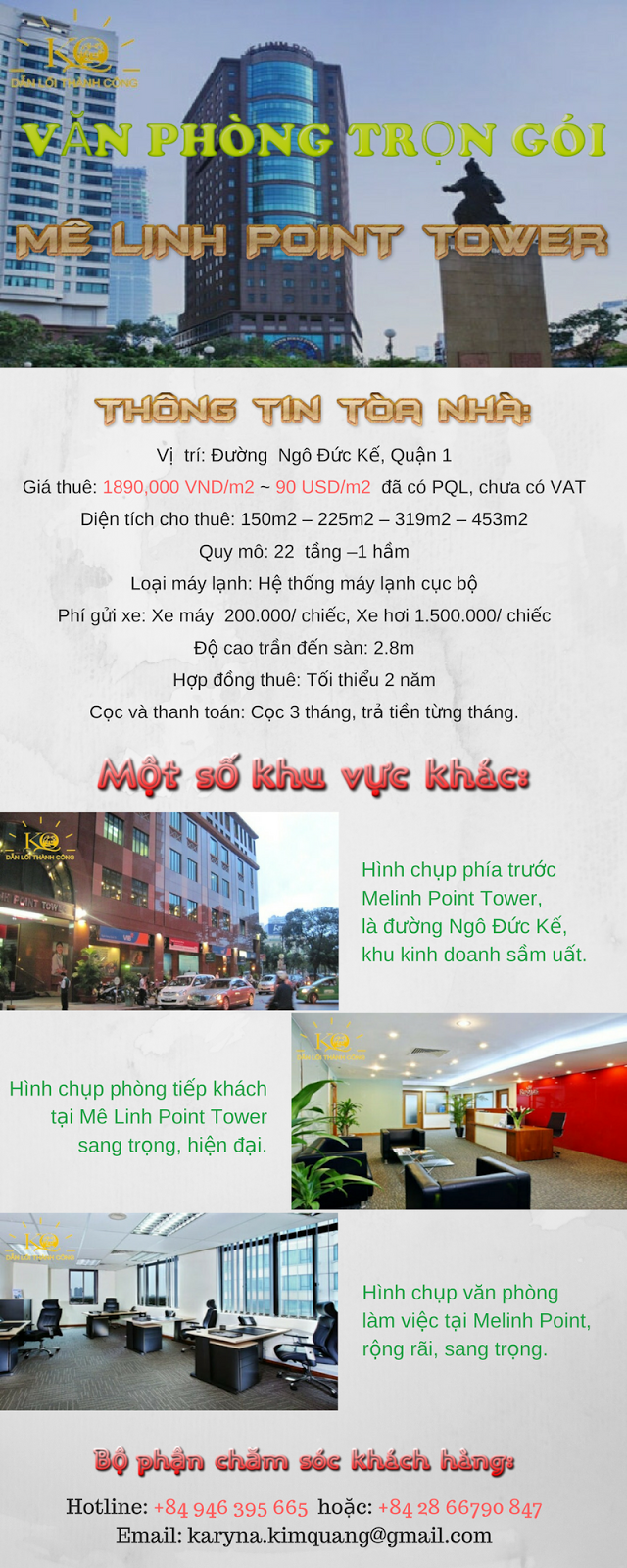 Cho thuê văn phòng trọn gói Mê Linh Tower