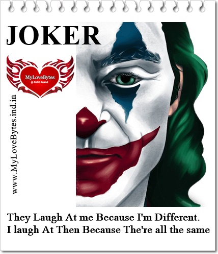 Best Joker Quotes On Crazy Love Pain, Being Different in Love Relationships