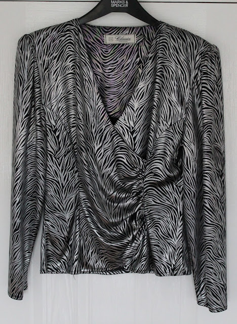 for sale 1980s zebra print evening blouse via lovebirds vintage