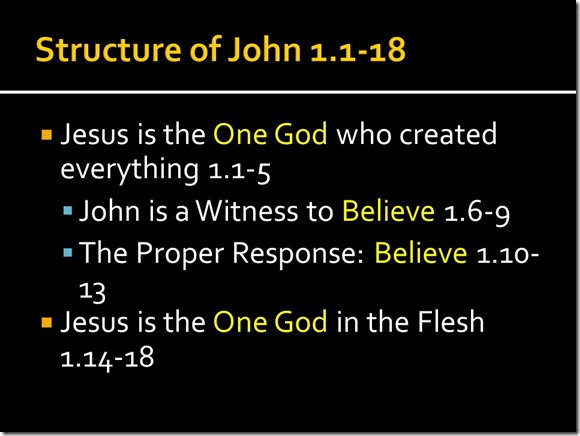 Basic Chiasm John 1.1-18